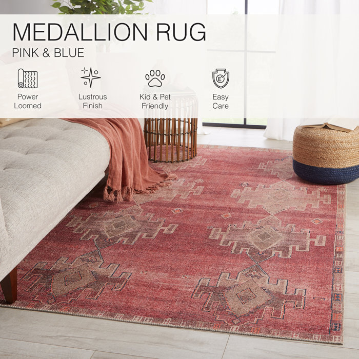 Kelly Clarkson Home Ayla Machine Washable Pink Rug & Reviews Wayfair